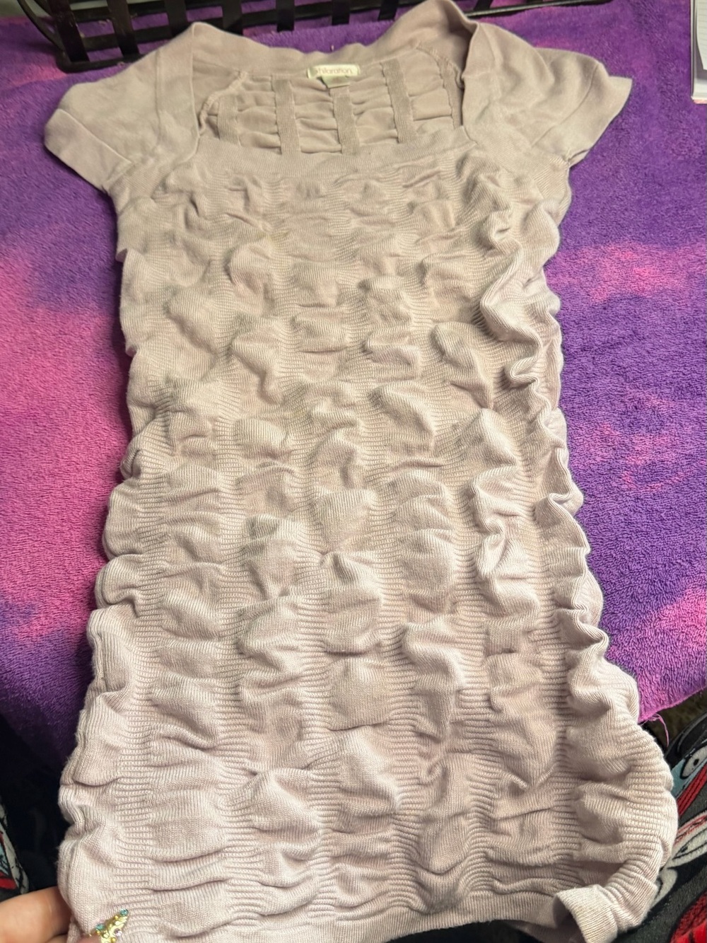 Xhilaration Lilac Ruffle Knit Casual Dress